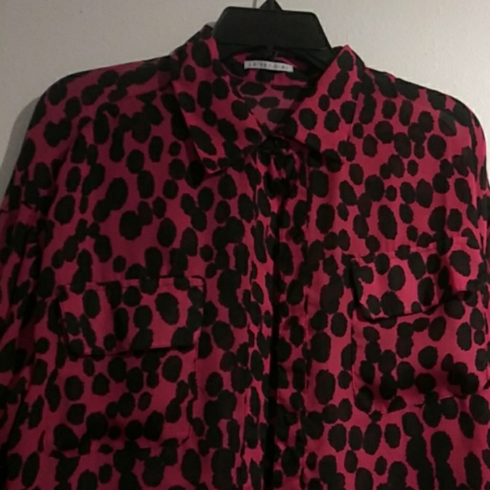 Pink and Black Blouse